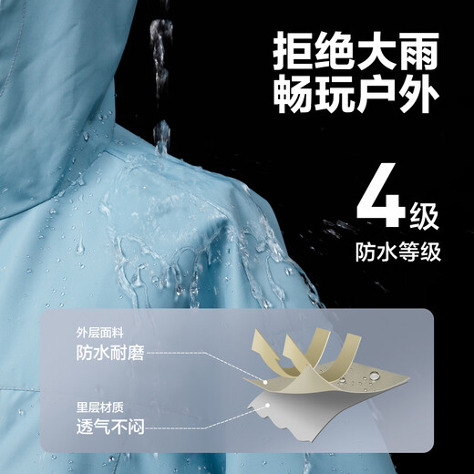 左西男童春装外套儿童冲锋服春秋款2025新款男孩休闲上衣潮 蓝色 150