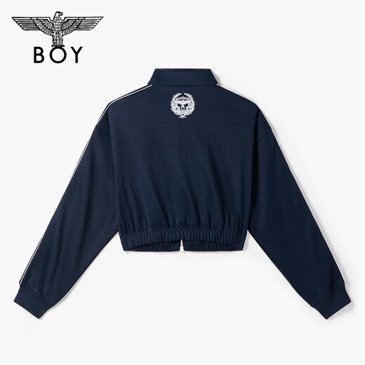 
BOY LONDON25 new autumn women's half-high neck contrast striped slim sports jacket W12004 Navy Blue XS