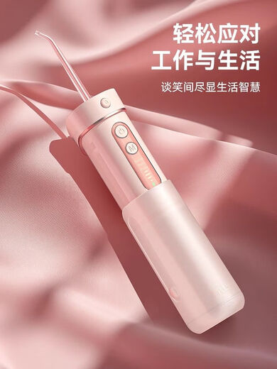 英普利（ENPULY）冲牙器便携式家用洗牙器水牙线正畸专用清洁牙齿缝洗牙神器 奶白色【12种压力调节】4支喷嘴/Y826