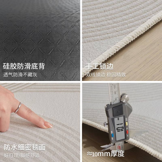 布迪思地毯卧室大面积满铺家用客厅毯沙发茶几轻奢防滑毯简约可定制地毯 现代6210【加厚圈绒】 240*400CM【属于定制不退换】