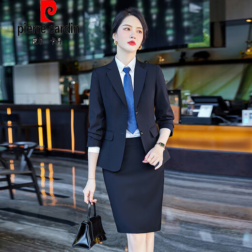 Pierre Cardin Gray Suit Women's 2025 Spring and Autumn Professional Wear Interview Commuting Business Formal Wear Front Desk Manager Work Uniform Gray Single Jacket L 101-110Jin Jin is equal to 0.5 kg