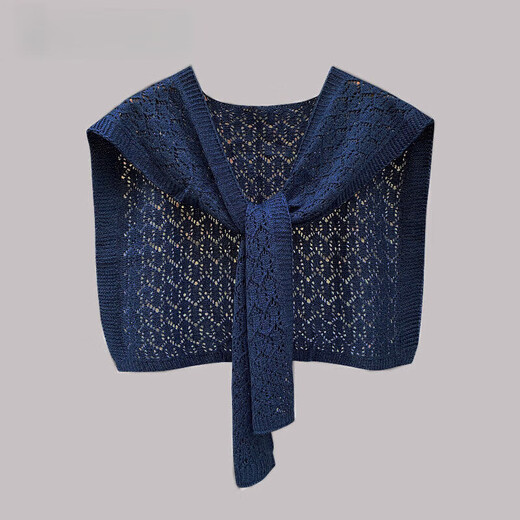 
Yu Zhaolin Internet celebrity shawl summer women's outer wear air-conditioned room shoulder-mounted shoulder-pad vest versatile knitted hollow scarf fashionable and versatile apricot color