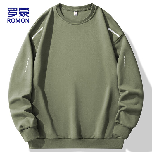 罗蒙（ROMON）罗蒙卫衣男春季圆领长袖T恤休闲打底衫上衣男装ZH702黑色L