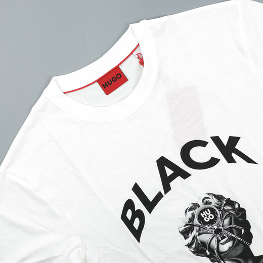 Hugo Boss Red Label Trendy Men's Fashionable Casual Round Nou et T-shirt à manches courtes polyvalents 50530684 10266462 PINK 695 M