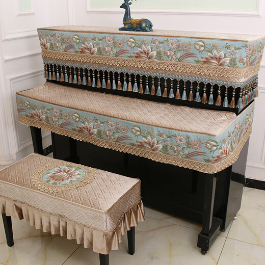 
Xueyulan piano cover high-end atmospheric half-cover piano cover full cover European modern simple light luxury half-cover three-piece cover cover cloth stand noble cafe cover double stool cover 3878