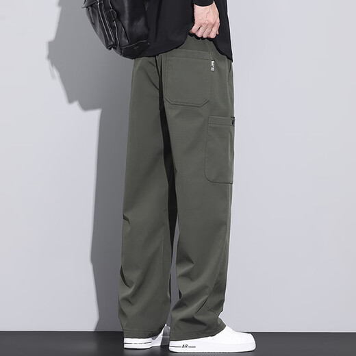 
Romon casual pants for men's spring and autumn new American work pants for men loose straight sports and casual trousers 9856 military green + 9856 khaki M