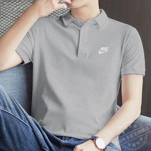 耐克（NIKE）套装男两件套 夏季运动POLO衫纯棉翻领短袖T恤 跑步健身训练短裤 FN3895-063+DV9331-010 2XL
