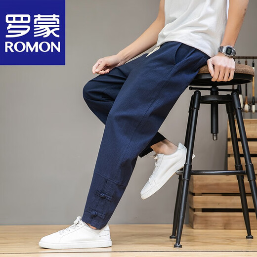 Pantalones de algodón de algodón de algodón de gran tamaño de estilo chino