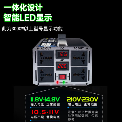 Inverter electric vehicle tricycle inverter stall 12V24V48V60V72V to 220V battery converter 12V to 220V continuous power 600 peak power 2500W