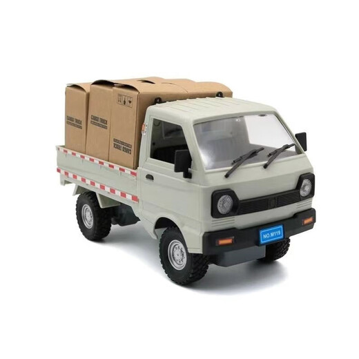 卡车模型载货车116遥控仿真拉货车RC厢式儿童玩具搬家平板车 遥控小平板货车-送货物纸箱