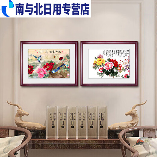 Junmohua Bloomsy New Chinese-style meter box distribution box decoration painting living room dining room hanging painting power switch box blocking the wall 15849 Flowing water makes money 10