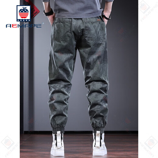 AEMAPE Pantalones casuales Camuflaje de moda Men Summer NUEVO Pantalones de corbata suelta Pantalones de empate