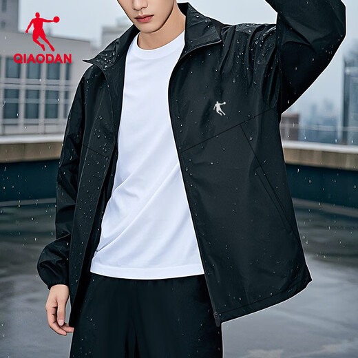 
Jordan Sports Jacket Men's Travel Mountaineering Trench Coat 2025 Autumn New Outdoor Water Splashing Standing Collar Jacket Top Men's Black L /175