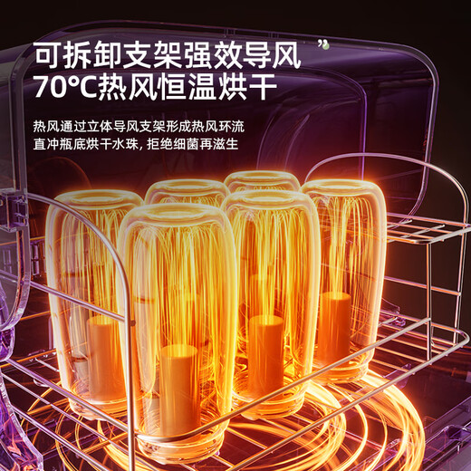 小熊（Bear）奶瓶消毒器带烘干 婴儿奶瓶消毒柜 无粉尘消毒烘干一体机18L S03