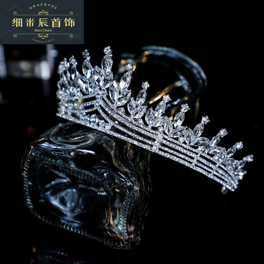 Xiao Huisen-Stil Braut Kopfschmuck europäischer und amerikanischer Geschenkkopfschmuck feenartiger weißer Gaze Hochzeitskronenkopfschmuck Braut Braut DL Tulpe Tulpe Krone
