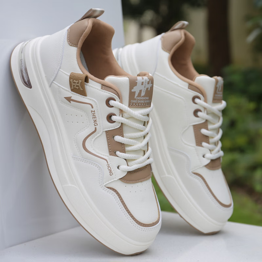 
Western Region Camel Men's Sports Shoes Autumn Leather Waterproof Board Shoes Teenagers All-match Casual Lightweight Wear-resistant Anti-Slip Running Trendy Shoes Rice Green Y-9901 38