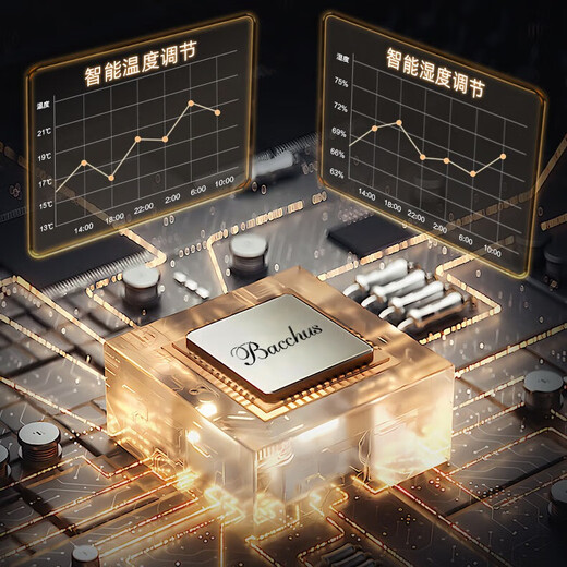 Bacchus smart cigar cabinet WiFi control + ammonia removal, multi-functional independent humidity control, constant temperature and humidity, naked and alcohol-free Spanish cedar wood inverter compressor, air-cooled humidifying cabinet, 7th generation inverter model + light strip + purified ammonia + WIFI (350 pieces) 65L