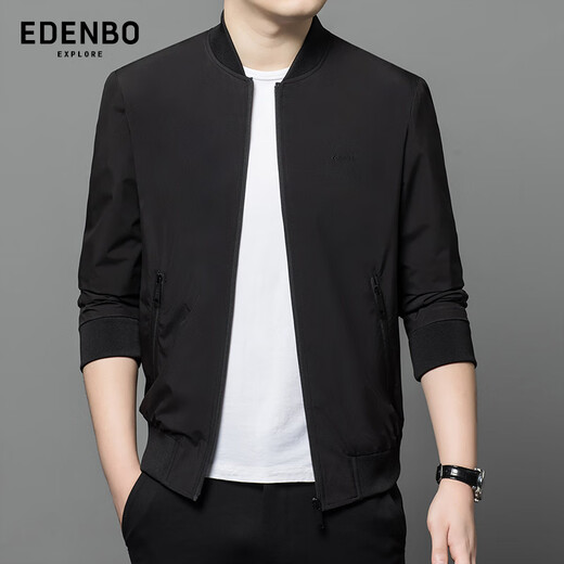 Edenbo autumn and winter casual jacket baseball collar business commuter jacket men's black 175/92A (XL)