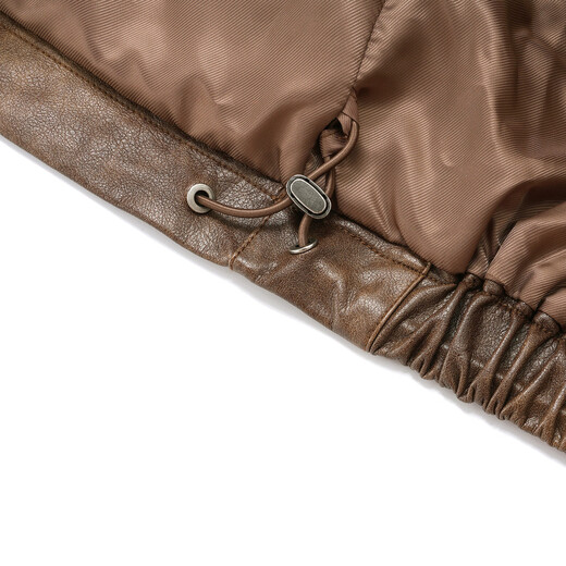 Jiangnan e-cabinet мужская модная куртка из искусственной кожи свободная теплая куртка в корейском стиле 516104053 Коричневый L