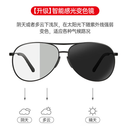 
Dragon Legend 2025 Driver Driving Sunglasses Polarized Model Men's Day and Night Sex Change Sunglasses Night Vision Fishing Eyes 12056-Gun Frame Gray Film [HD Polarized Mirror]