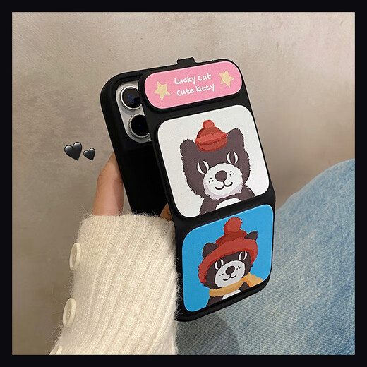 雅见秋冬可爱西高地适用苹果16手机壳翻盖iPhone16pro折叠支架15pro韩系简约软壳14全包防摔保护套情侣 【蓝色 西高地企鹅】翻盖支架壳 iPhone 16