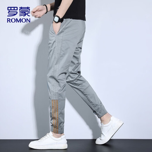 
ROMON (ROMON) pants for men summer loose ties casual pants for men sports pants trendy brand sweatpants for men gray XL