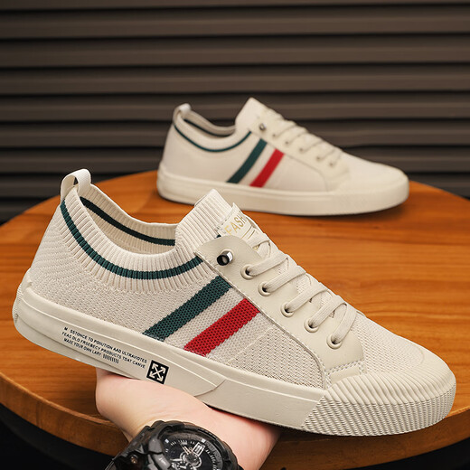 Yierkang official website, official website, men's shoes, summer breathable, lightweight, anti-odorable mesh, sports fly k718 beige [high-end model] 40