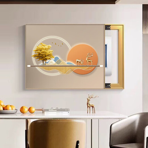 Pintura de caja de medidor de lujo de luz moderna personalizada Cubierta de caja eléctrica atmosférica simple Pintura colgante Nuevo interruptor multimedia pared T12588 60*50 acomodar longitud horizontal 50 altura vertical 40 hidráulico
