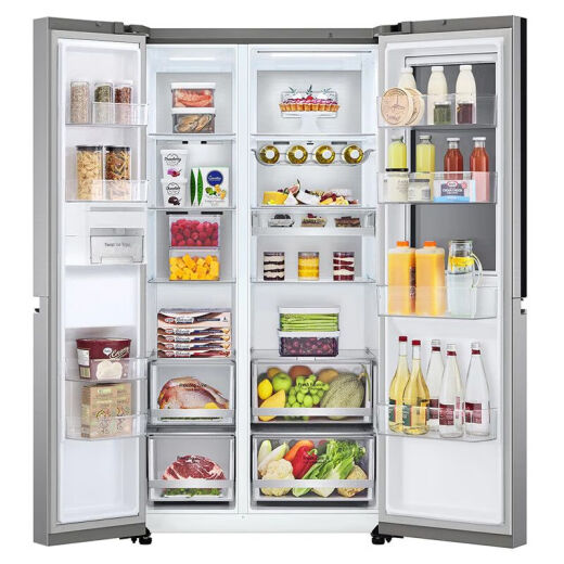 LG Double-abre en perspectiva del refrigerador Puerta de la ventana 655L Esterilización sin aire libre y extracción de olor Titanio Air Silver S651S78 S651S78