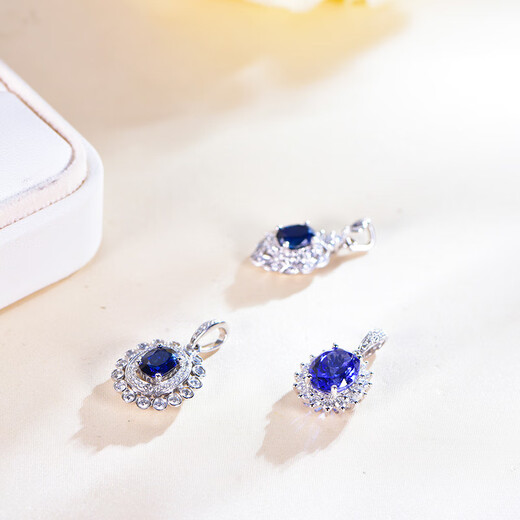 Millais natural colored sapphire blue ruby pendant red and green tourmaline necklace tanzanite women's 18K gold jewelry diamond spot 13.22ct tanzanite pendant with diamond 1.62ct (1)