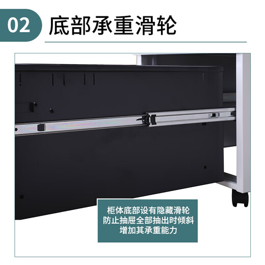 Huizhen Gabinete de hierro Actividades de acero Gabinete de información de almacenamiento de cajón de tres capas Tabla de mango de un solo vía HO671 personalizable