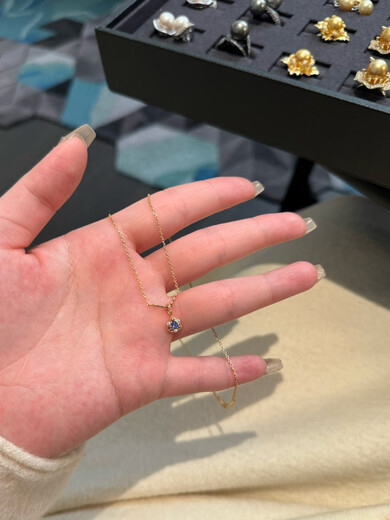 Kechu natural tanzanite ring earrings detachable multi-wear necklace gentle jewelry set commuter student gift for women natural tanzanite ring beauty 5 sizes