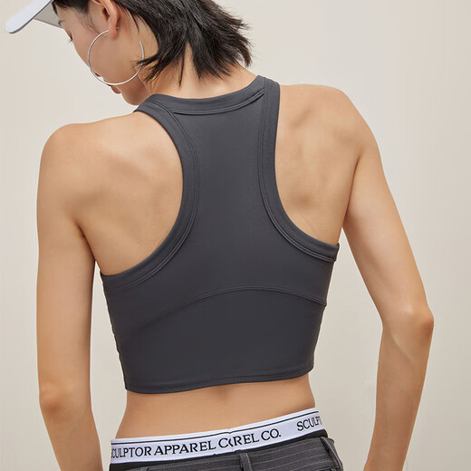 ANNERUN running vest for women, shock-proof, high-intensity, big breasts, small underwear, anti-sagging, fitness, Pilates, yoga wear, white, M, one size fits all