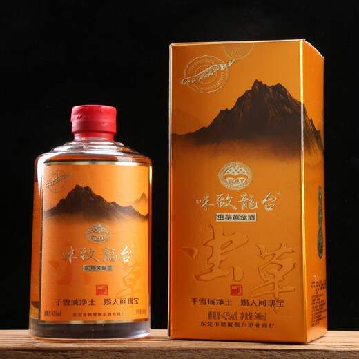 味致龙台 正品味致龙台虫草黄金酒高端大气虫草酒42度粮食白酒养生酒500ml 500mL 1瓶 单瓶装