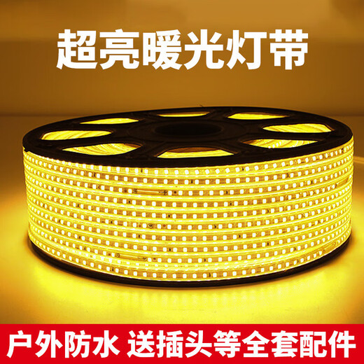 Fanyao Super Bright LED Light Strip Outdoor Waterproof Sun Protection Engineering Lighting Indoor Ceiling 52 Beads/M-Warm Light-10 Meters