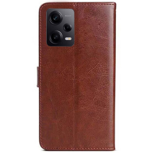 MR.GJ suitable for Redmi note12pro mobile phone case flip leather case wallet card case full cover anti-fall soft inner shell magnetic buckle protective cover for men and women Redmi note12pro [Black]