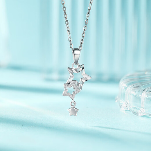 Liuguifu Jewelry Xingyao Pt950 platinum pendant five-pointed star necklace clavicle chain necklace birthday gift 1.25g