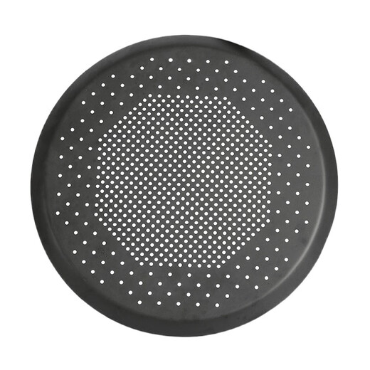 15-inch European-style pizza baking pan with hard film, non-stick punching pizza pan, aluminum alloy cheese heart oven with perforated baking tray, 9-inch hard film, not easy to scratch, diameter 25.5cm