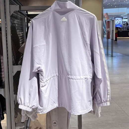 Adidas chaqueta femenina ropa deportiva de verano para collar tope casual de collar de cuello top ji9767 claro púrpura l l