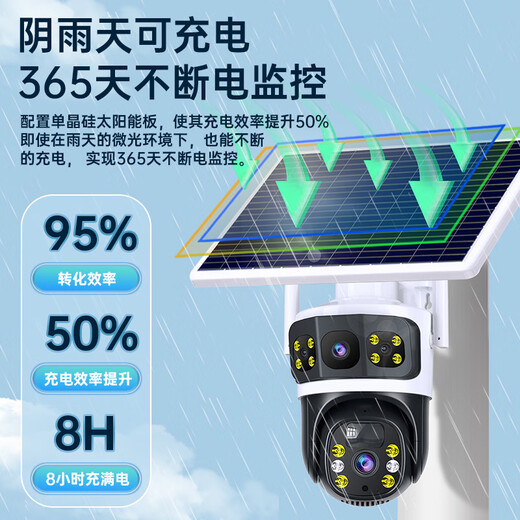 中沃4g摄像头室户外终身免充值流量不用插网络线手机远程监控器家用360度无死角带全景夜视云台旋转