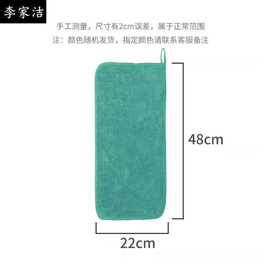 Li Jiajie mopping rag, household mop, thickened rag, hand washable, no watermark, no lint, long 2 pieces (random color) 22*48
