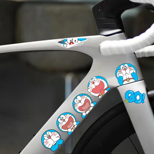 Yuanzu Bicicleta Dolor Pegatinas para bicicletas Doraemon Conjunto de rueda de bicicleta Pegatinas de la rueda de dibujos animados Graffiti Bicycle impermeable Ninguno