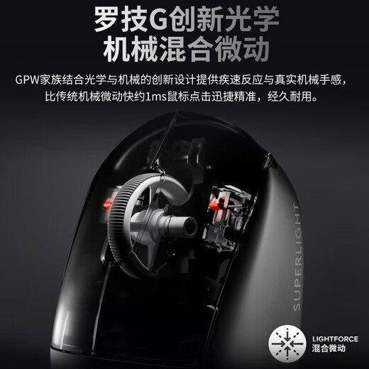 罗技（G）GPW二代 金刚版新升级 无线游戏鼠标 Hero2传感器 60g轻量 FPS职业电竞配置 GPW2狗屁王二代 黑色