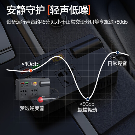 Mengxuan car inverter 12V24V to 220V car charger power converter cigarette lighter fast charging plug socket porous fast charging universal for all models 200W high power multi-functional car transformer plug strip