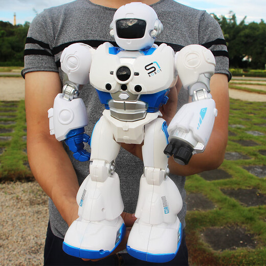 
New smart toys intelligent robot remote control programming storytelling smart toys boys and girls early education charging Big Mocha robot men and women Red + 1 set of charging batteries