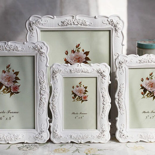 European style, rose 678 inch pastoral wedding photo frame on the stage creative simple photo studio ornaments European style small rose photo frame 6 inch (horizontal and vertical)