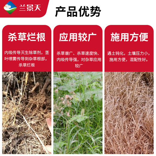 Lan Jingtian 41% glyphosate isopropylamine salt powerful herbicide garden courtyard orchard railway pesticide 1000g/bottle J0004