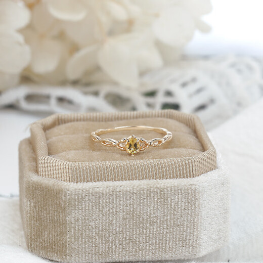 Pop nojess Japanese mini pocket ring natural opal citrine tanzanite versatile Japanese s925 sterling silver gold-plated natural citrine ring Hong Kong 10 = US 5