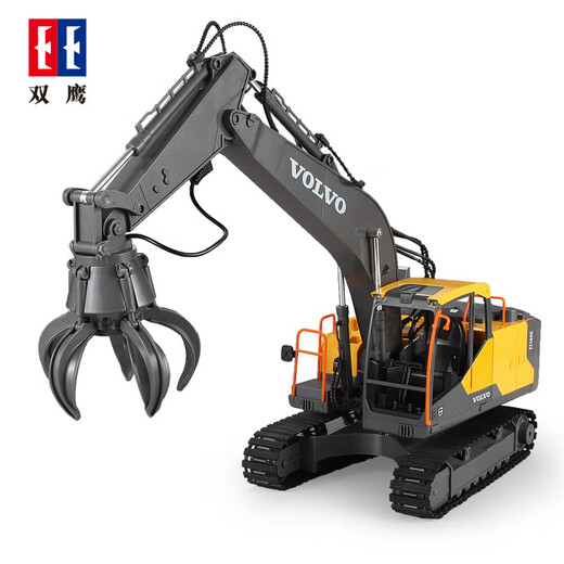 DOUBLE E Double Eagle children's electric remote control excavator Volvo excavator alloy excavator model charger E568-001