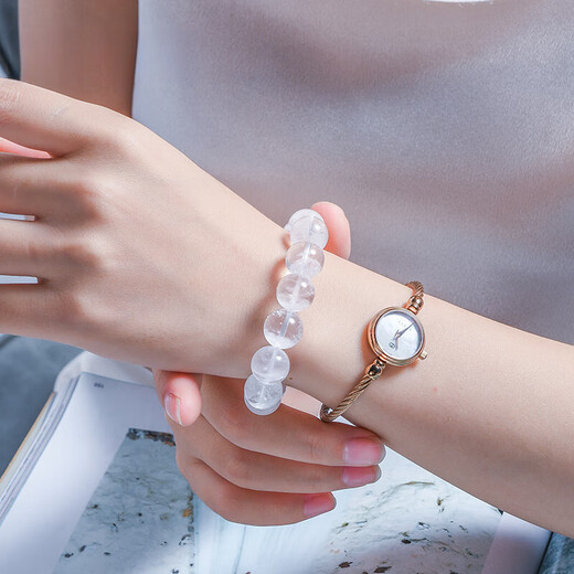Eternal symbol light luxury brand collection grade natural crystal 7A cream body cornucopia white ghost bracelet women's Valentine's Day gift 8mm white ghost cornucopia